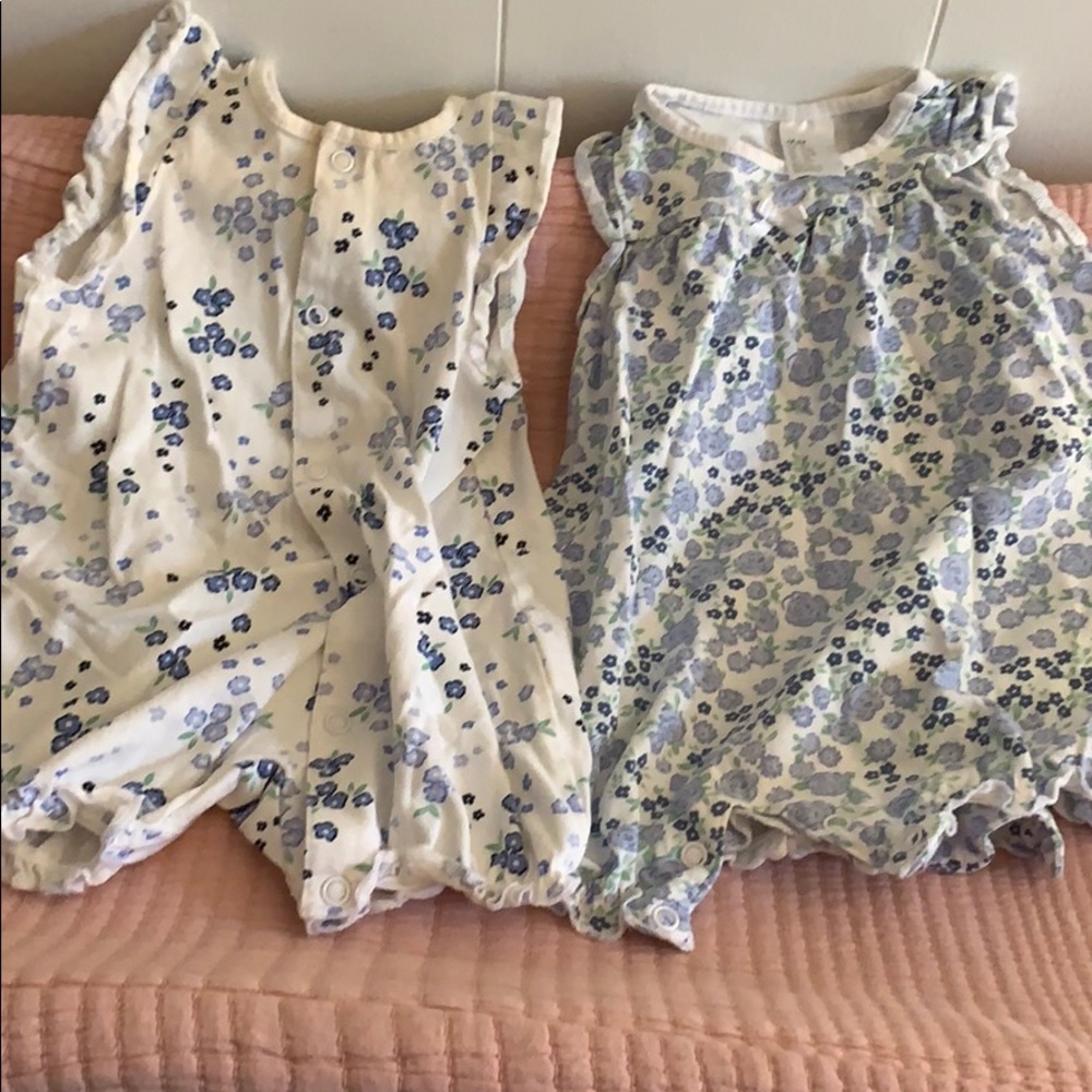 Set of 2 H&M Floral Shortie Romper / PJs